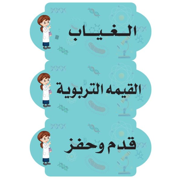 بطاقات السبورة لمادة الأحياء(بنات)